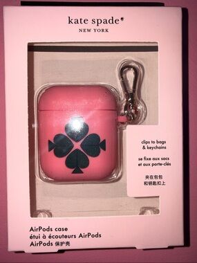 kate spade Pink Clover AirPods Case with Black Motif